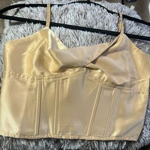 Satin Boned Corset Style Crop Top